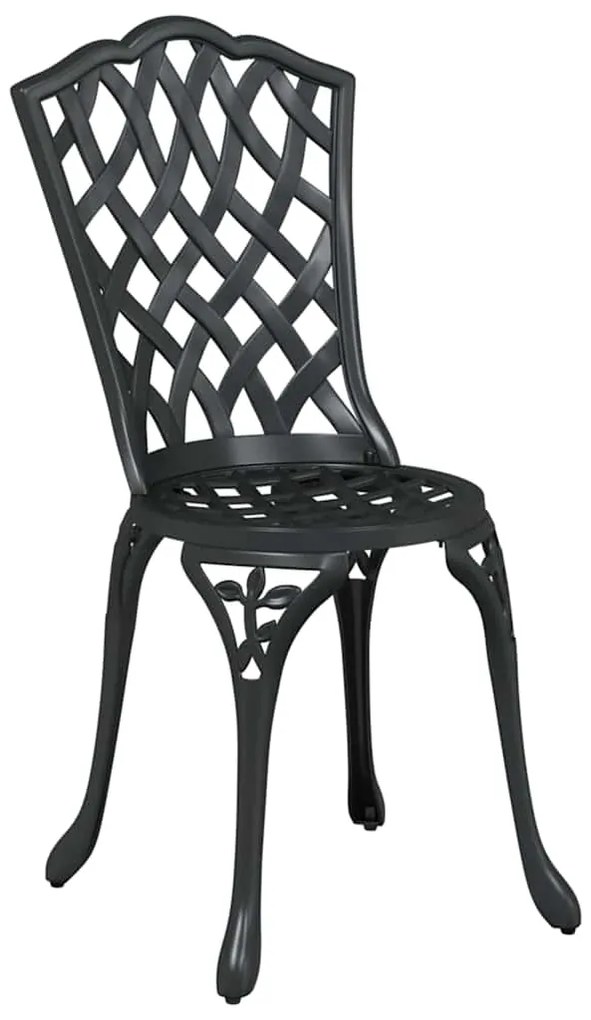 vidaXL Σετ Μπιστρό Κήπου 3 pcs Μαύρο Αλουμίνιο