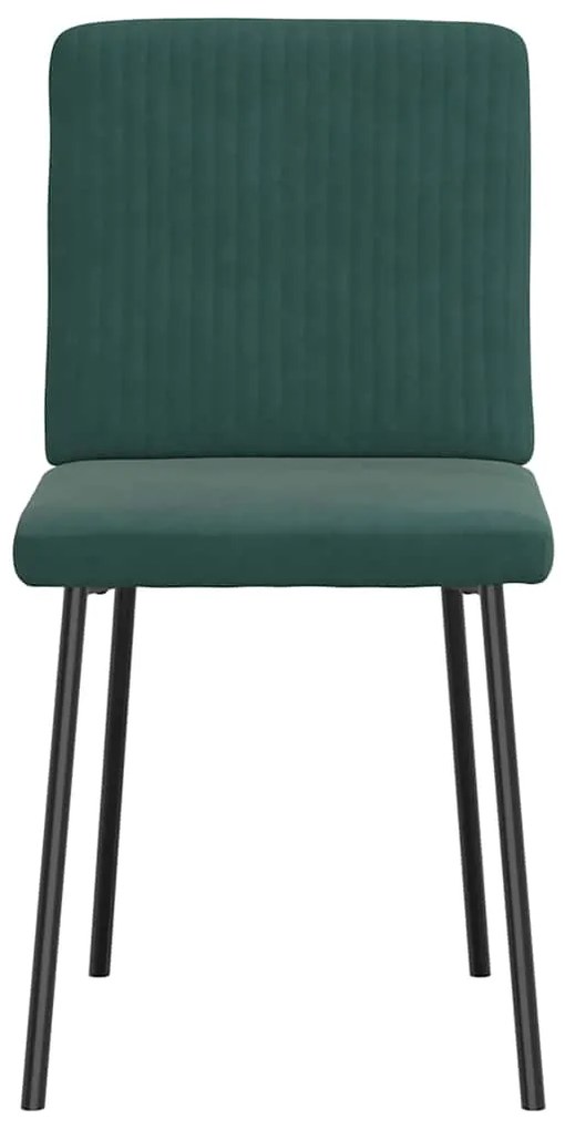 vidaXL Καρέκλες Τραπεζαρίας 2 τεμ. Σκούρο Πράσινο Βελούδινες