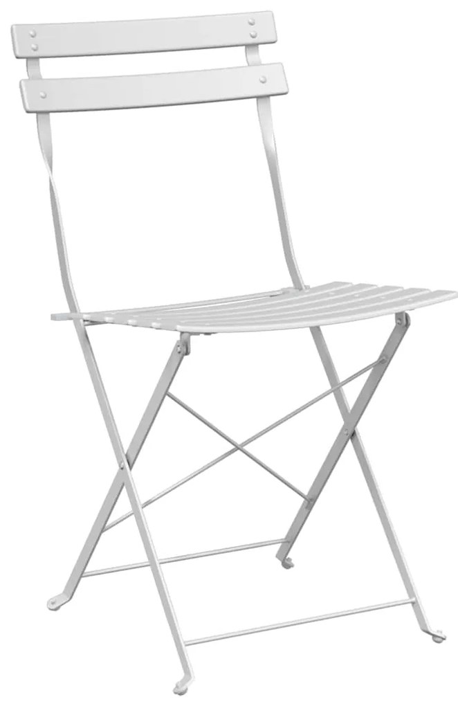 vidaXL Πτυσσόμενη Καρέκλα Κήπου 2 pcs Λευκό 42 x 46 x 82εκ Μέταλλο