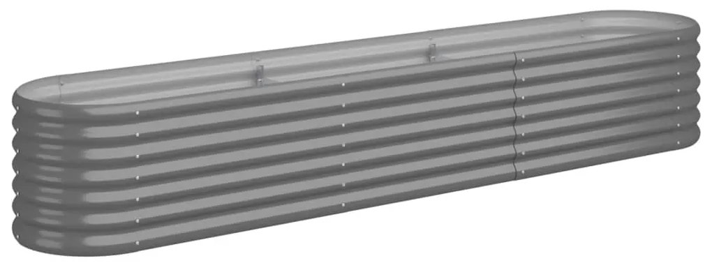 vidaXL Ζαρντινιέρα Γκρι 224x40x36 εκ. Γαλβανισμένος χάλυβας