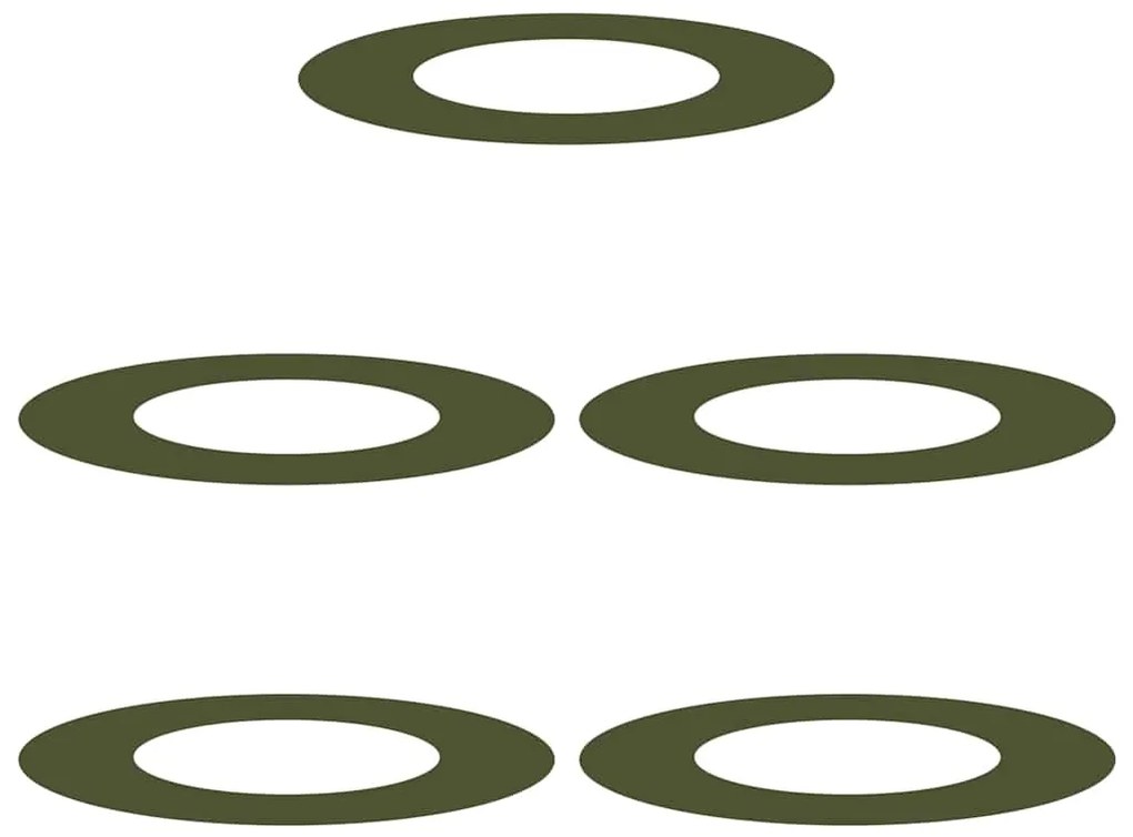 vidaXL Φλατ Δαχτυλίδια Δέντρων 5 pcs Λαδί Ø40 / 70 εκ. Ατσάλι