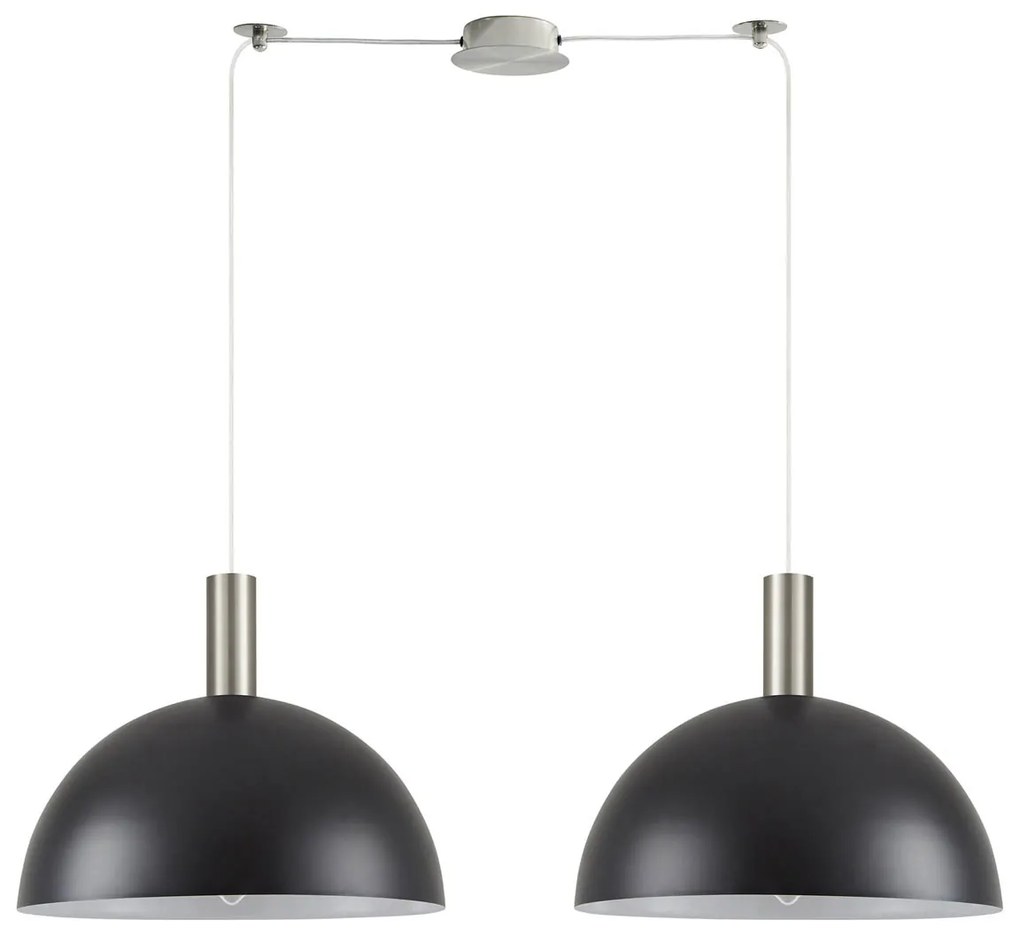 Φωτιστικό Οροφής Δίφωτο Homelighting 77-8409 Nickel/Black