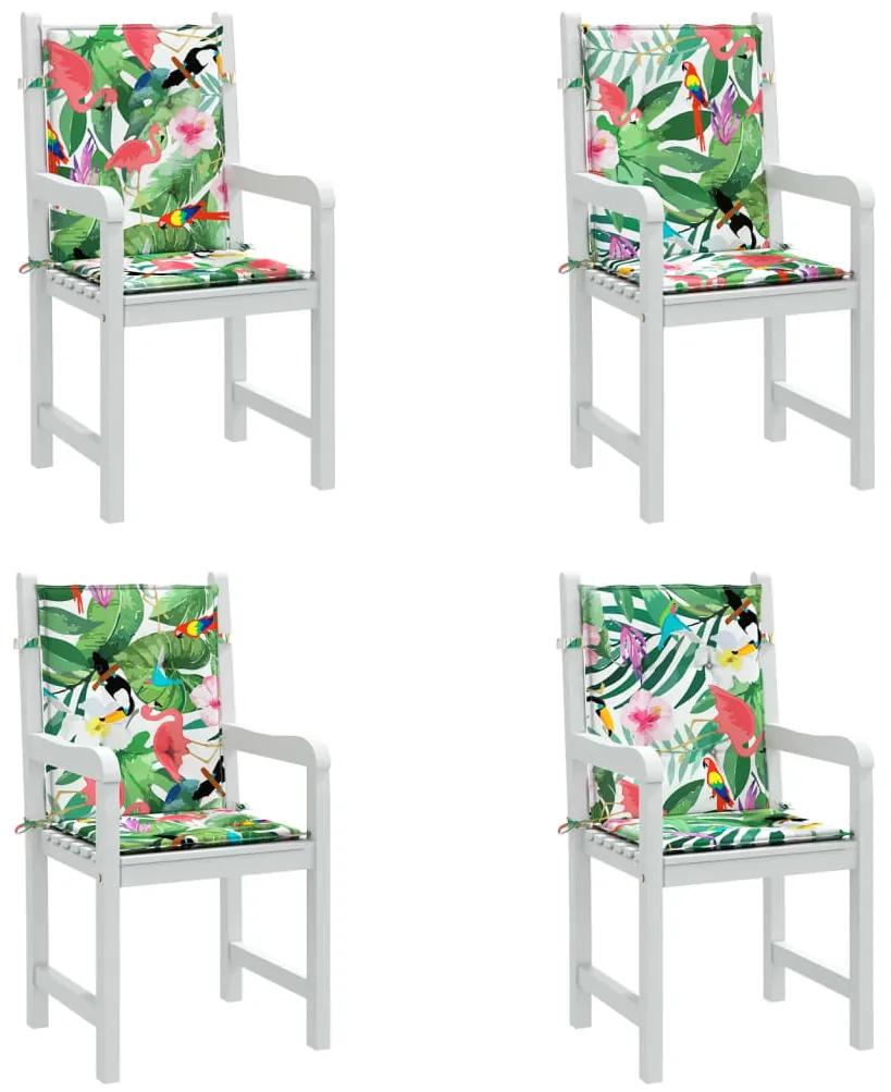 vidaXL Μαξιλάρια Καρέκλας με Πλάτη 4 τεμ. Πολύχρωμα Υφασμάτινα
