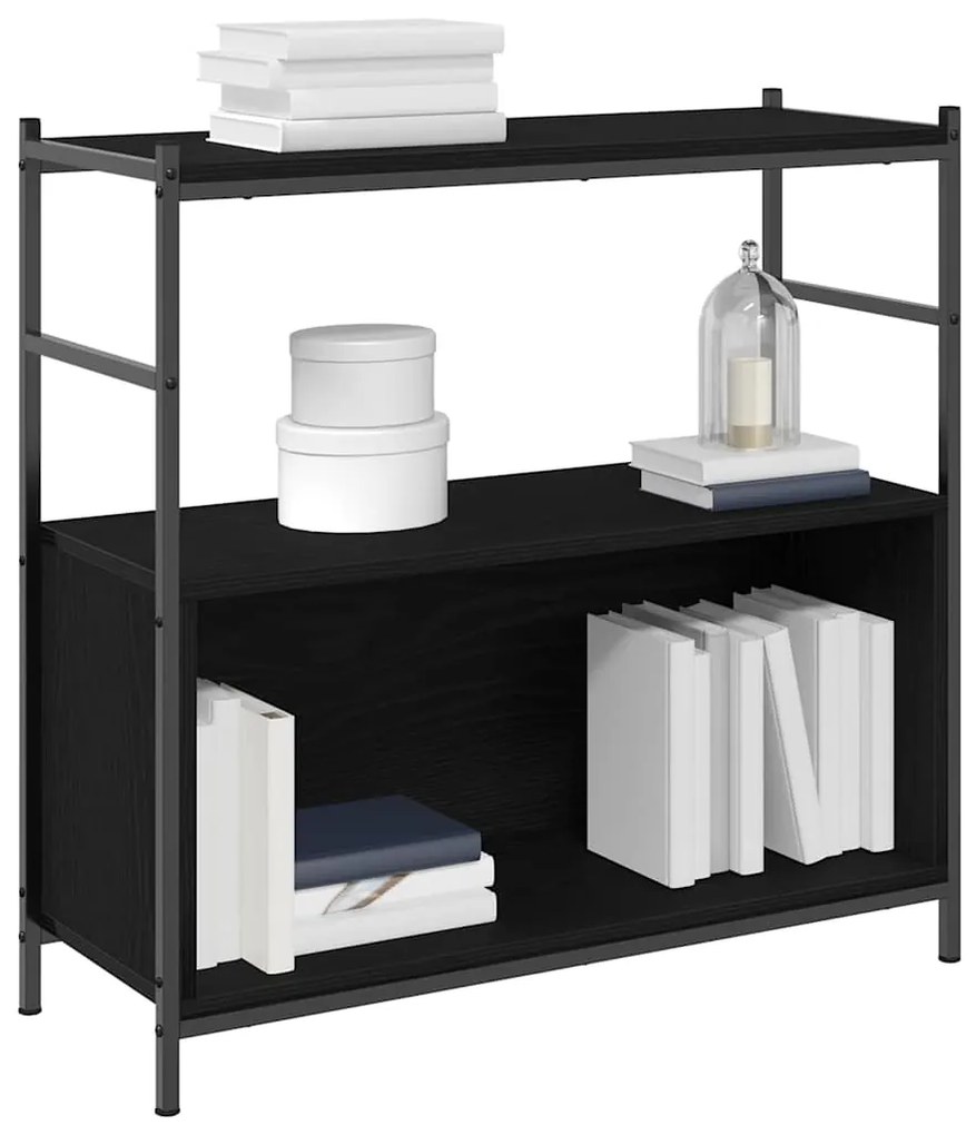 vidaXL Βιβλιοθήκη Μαύρη Δρυς 80x30x78,5 εκ Κατασκευασμένο Ξύλο
