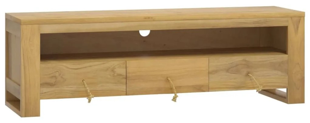 Έπιπλο Τηλεόρασης 110 x 30 x 35 εκ. από Μασίφ Ξύλο Teak - Καφέ