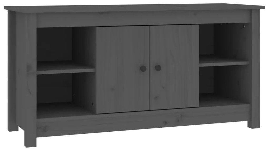 vidaXL Έπιπλο Τηλεόρασης Γκρι 103x36,5x52 εκ. από Μασίφ Ξύλο Πεύκου
