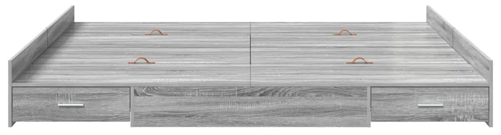 vidaXL Κρεβάτι με αποθηκευτικό χώρο Γκρι sonoma 200 x 200 cm