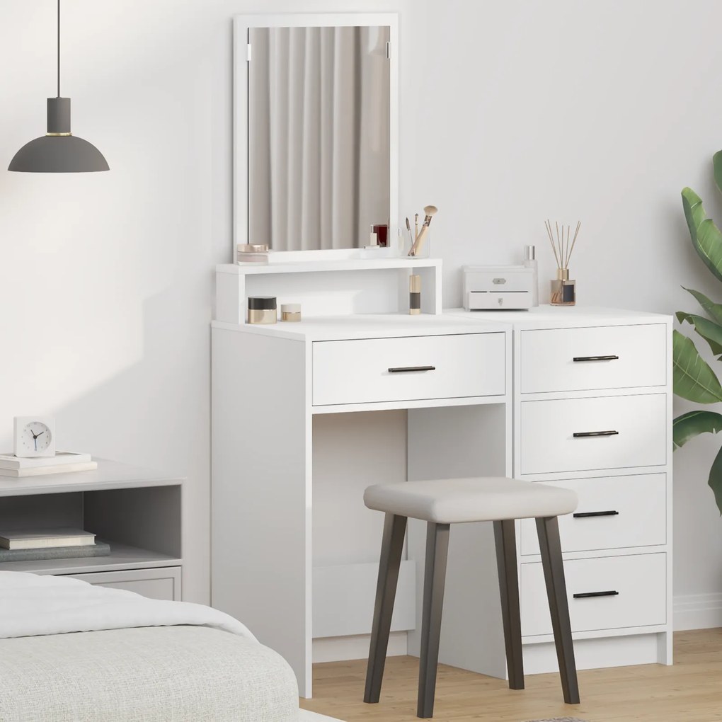 vidaXL Κομμό Υπνοδωματίου Λευκό 50 x 41 x 140 εκ. Επεξεργασμένο ξύλο