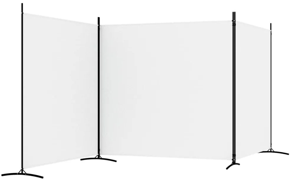 vidaXL Διαχωριστικό Δωματίου με 3 Πάνελ Λευκό 525x180 εκ. από Ύφασμα