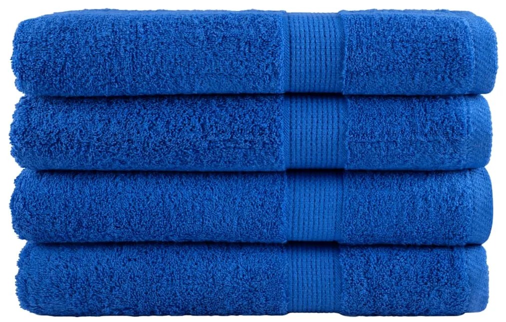 vidaXL Πετσέτες Premium SOLUND 4 Τεμ. Μπλε 100x200εκ. 600γρ/μ²