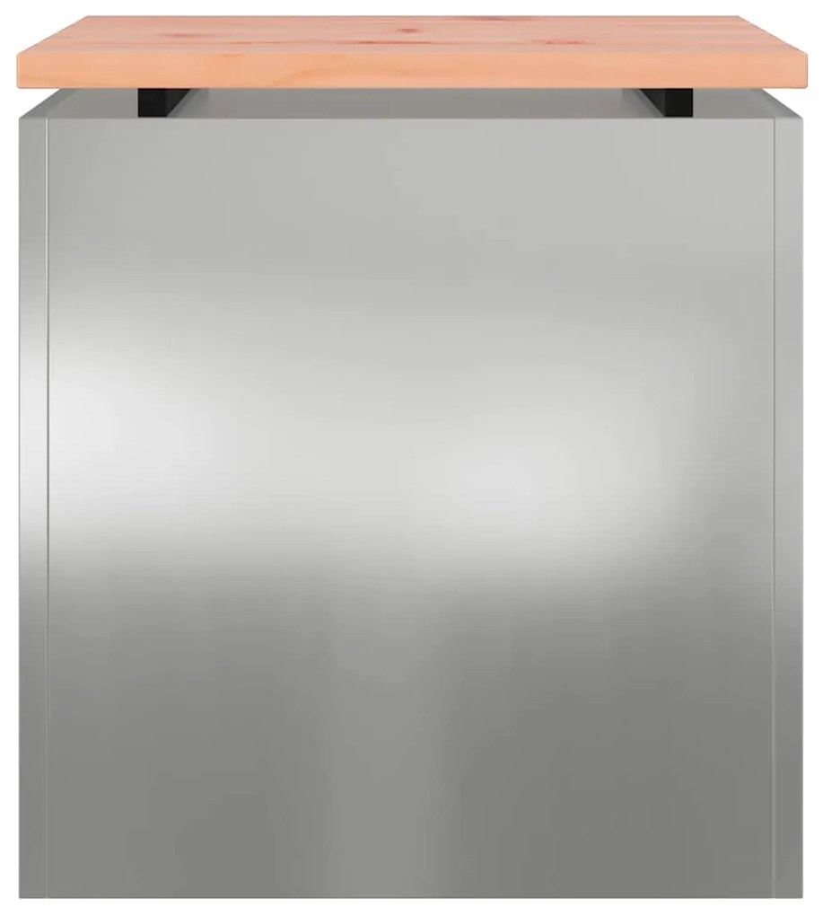vidaXL Παγκάκι κήπου Ασημί 40 x 40 x 43 cm Γαλβανισμένος χάλυβας