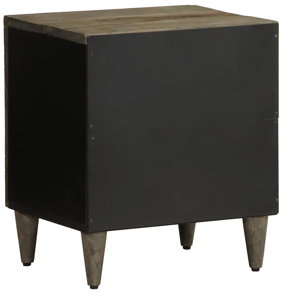 vidaXL κομοδίνο ντουλάπι ανοιχτό γκρι 40x33x46 cm μασίφ ξύλο Mango