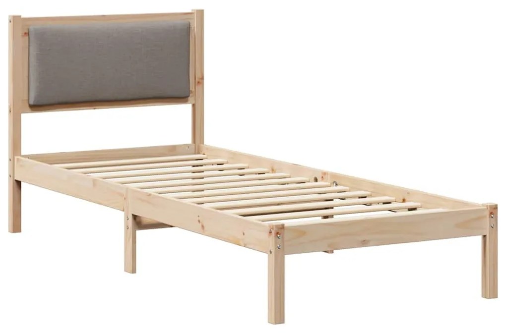 vidaXL Σκελετός Κρεβατιού Taupe 80 x 190 cm Στερεά ξυλεία πεύκου