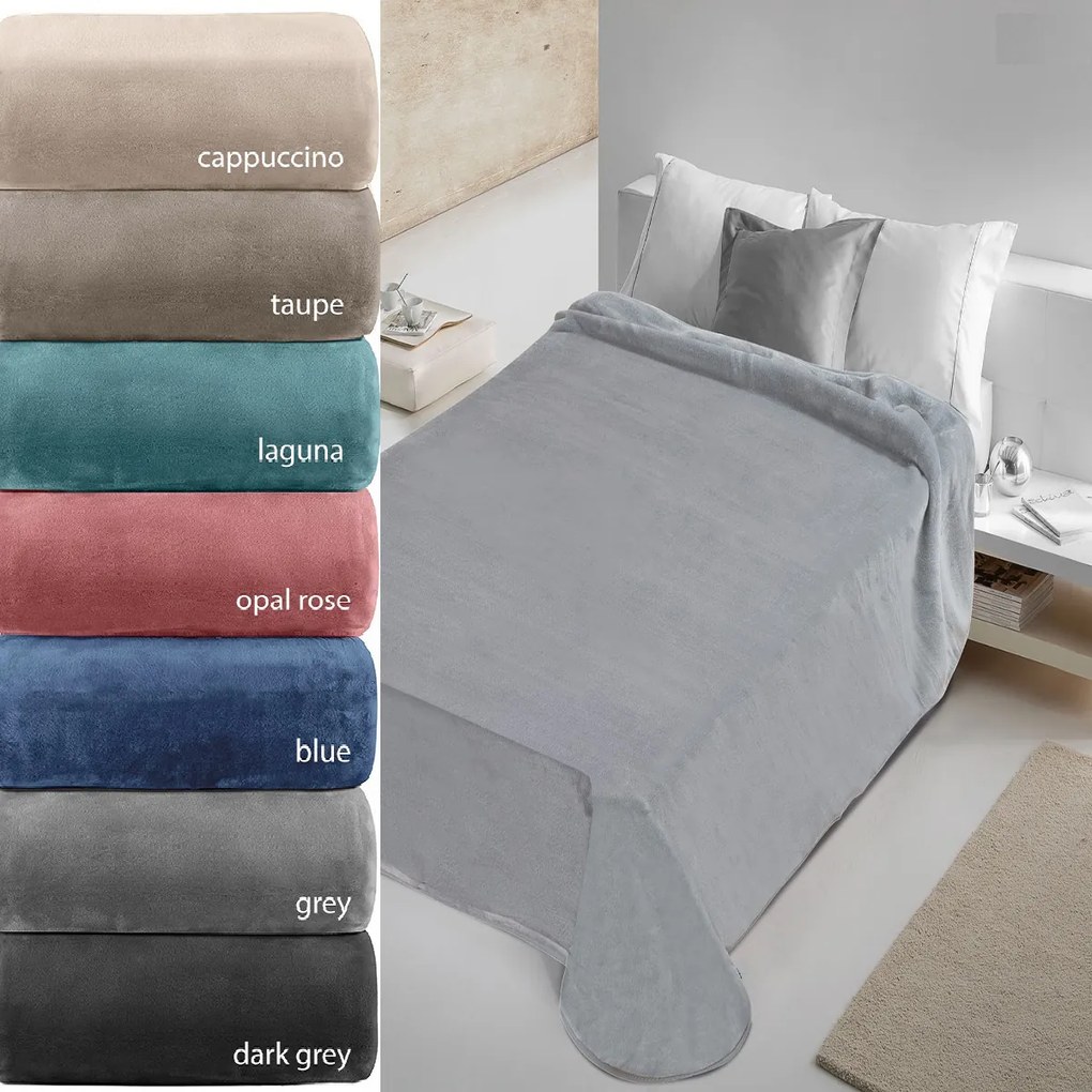 Κουβέρτα Βελουτέ Υπέρδιπλη (220x240) AdamHome 700 Ροζ
