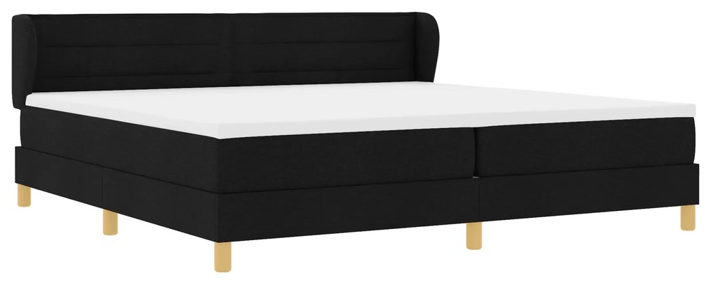 vidaXL Κρεβάτι Box Spring με Στρώμα Μαύρο 200x200 εκ. Ύφασμα