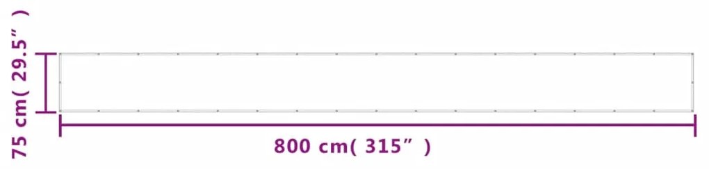 vidaXL Διαχωριστικό Βεράντας Μαύρο 75x800εκ 100% Πολ. Ύφασμα Oxford