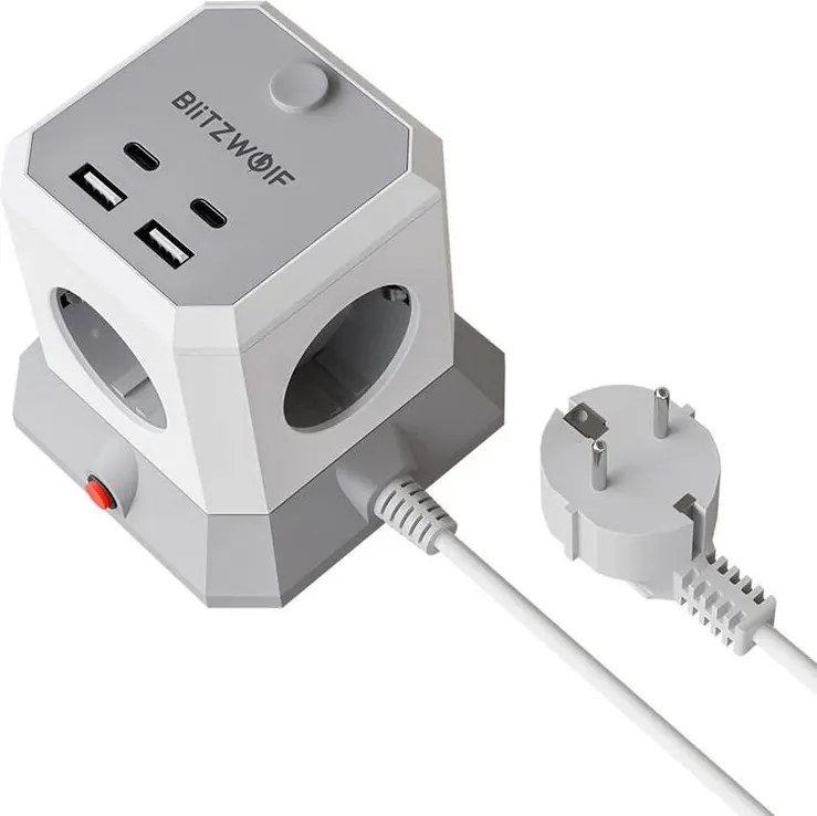 BlitzWolf BW-EC1 4xAC 2xUSB-A 2xUSB-C Extender 4xAC 2xUSB-A 2xUSB-C