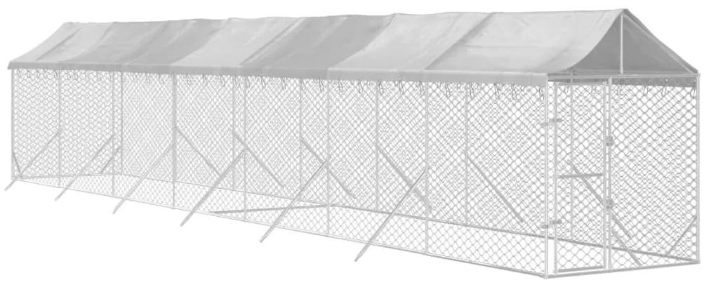 Κλουβί Σκύλου Εξ. Χώρου με Οροφή Ασημί 2x14x2,5 μ. Γαλβ. Ατσάλι - Ασήμι