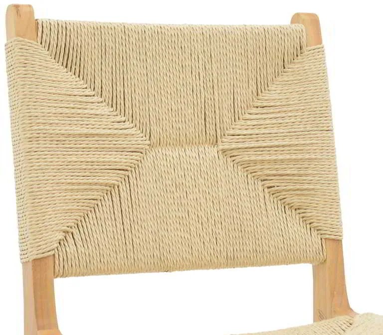 Καρέκλα Arten pakoworld σχοινί-rubberwood σε φυσική απόχρωση 60x55x85εκ