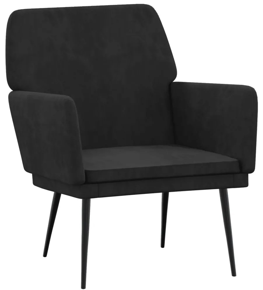vidaXL Πολυθρόνα Μαύρη 62 x 79x 79 εκ. Βελούδινη