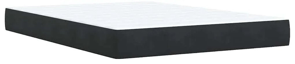 vidaXL Κρεβάτι Boxspring με Στρώμα Μαύρο 140x190 εκ. Βελούδινο