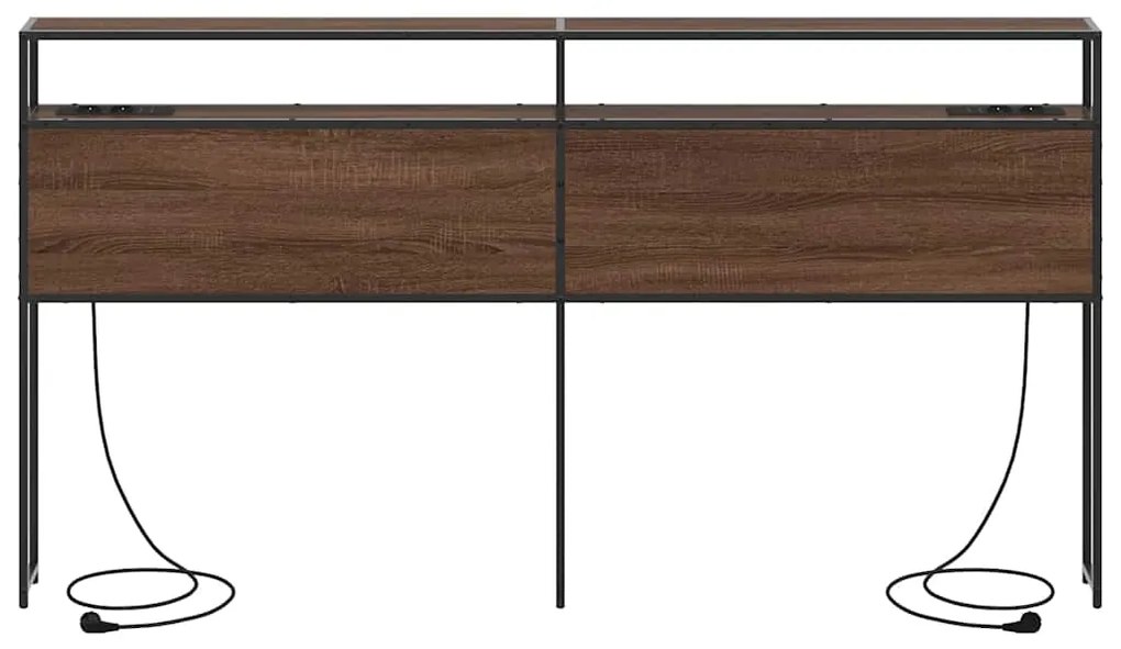 vidaXL Κεφαλάρι Αποθήκης με ράφι Καφέ δρυς 180 cm Επεξεργασμένο ξύλο