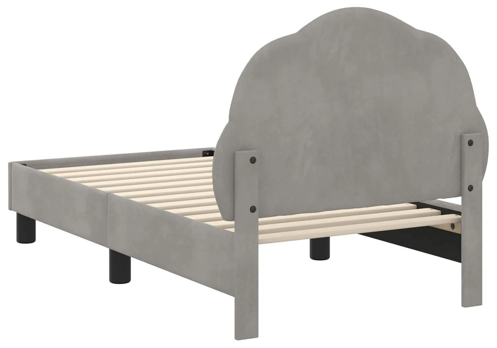 vidaXL Κρεβατική βάση για παιδιά με προσκέφαλο Ανοιχτό γκρι
