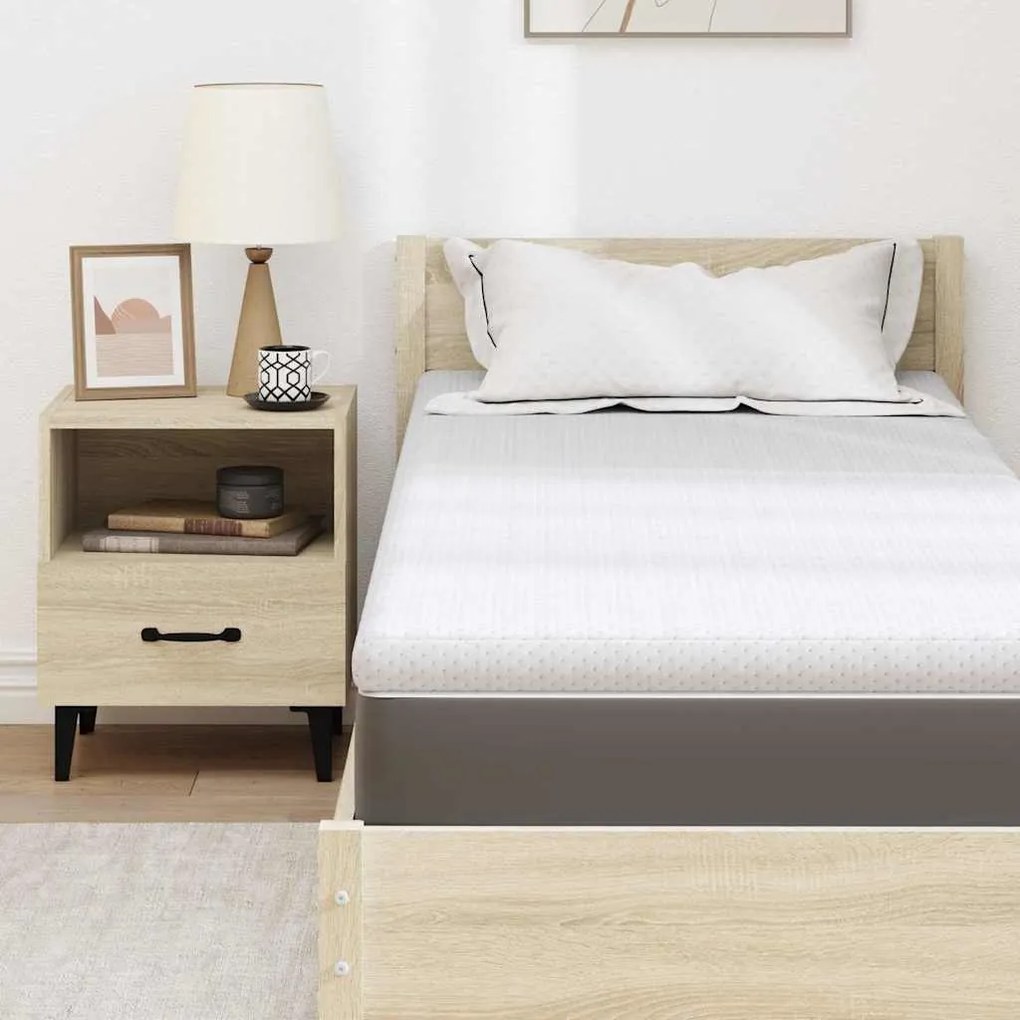 vidaXL Στρώμα επικάλυψης Λευκό 80 x 200 cm Υφασμα Jacquard