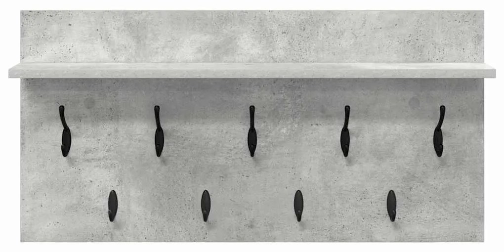 vidaXL Τοίχου Κρεμάστρα με ράφι Σκυρόδεμα Γκρι 80 x 40 x 12 cm