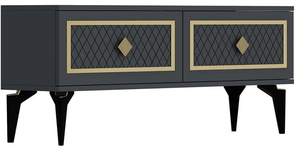 Έπιπλο Τηλεόρασης Arel 475OLV2645 120x29,6x49cm Anthracite-Gold
