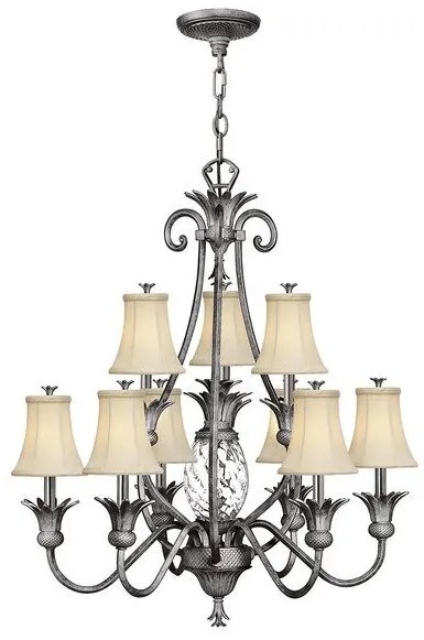 Πολυέλαιος Κρεμαστό Φωτιστικό 10xE14 Plantation Elstead Lighting-HK-PLANT10-PL-Νίκελ Ματ HK-PLANT10-PL