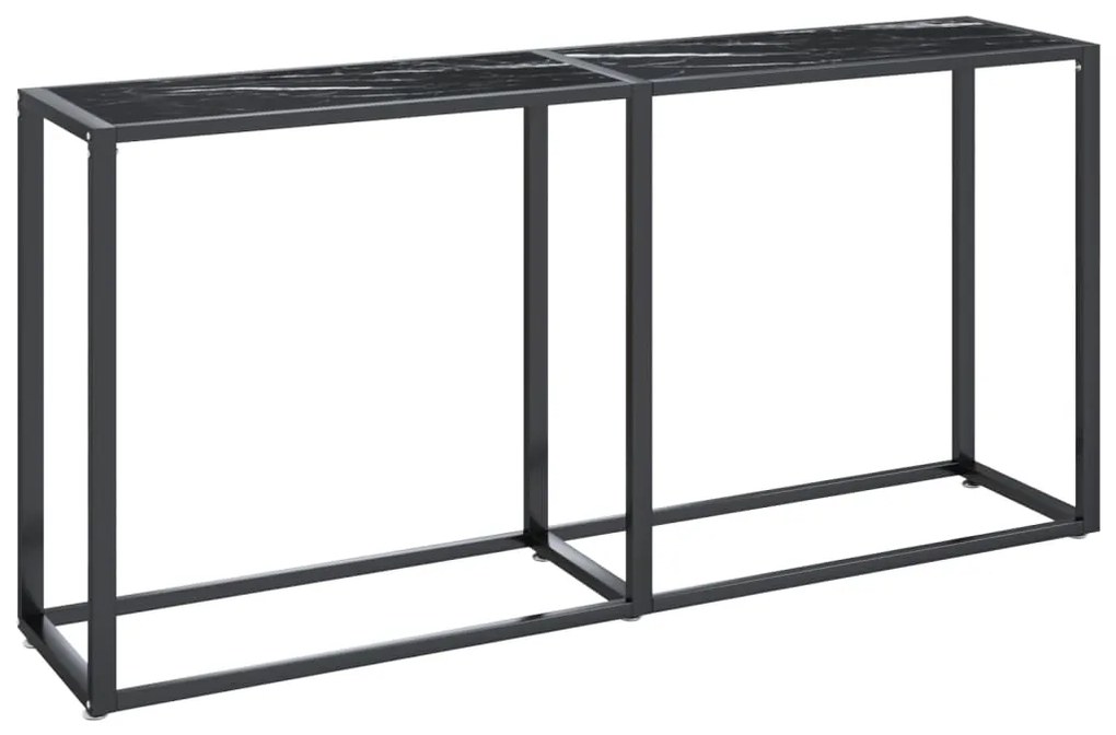 vidaXL Τραπέζι Κονσόλα Μαύρο Όψη Μαρμάρου 160x35x75,5 εκ. Ψημένο Γυαλί
