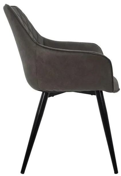 Καρέκλα-Πολυθρόνα MANDO Ύφασμα Nubuck Γκρί 60x60x84 εκ. 2αδα 60x60x84 εκ.