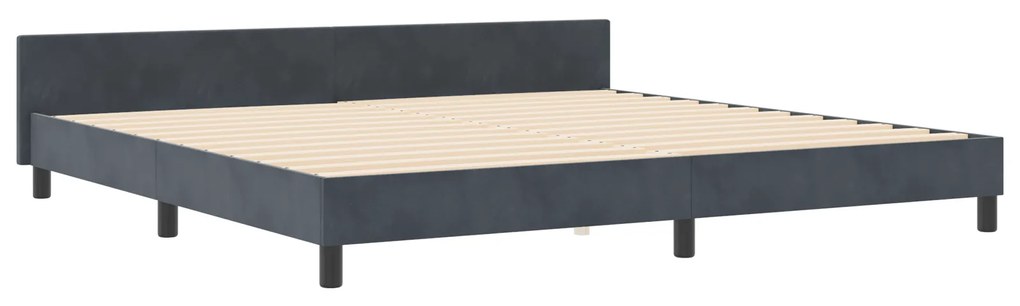 vidaXL Κρεβάτι Γκρι Σκούρο 200x200 εκ Βελούδο