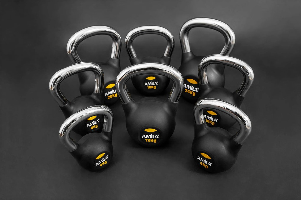 AMILA KETTLEBELL AMILA ΕΠΕΝΔΥΣΗ ΛΑΣΤΙΧΟ ΛΑΒΗ ΧΡΩΜΙΟΥ 20KG ELDICO44499