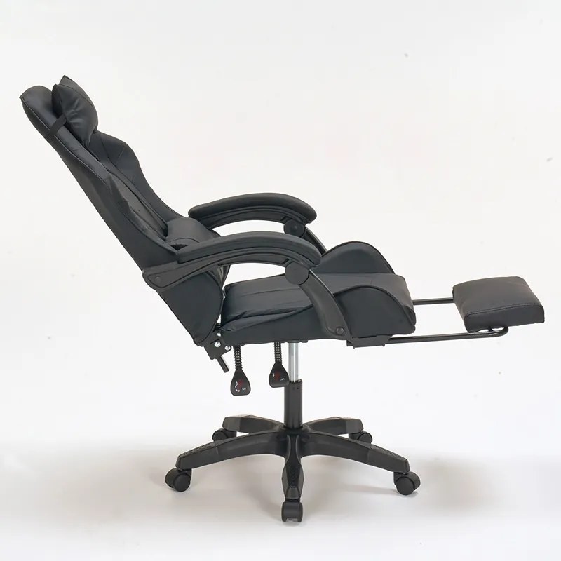 A9937 ΜΑΥΡΟ PVC ΠΟΛΥΘΡΟΝΑ GAMING/ΜΕ ΥΠΟΠΟΔΙΟ 64X59X43-112/53-125εκ.