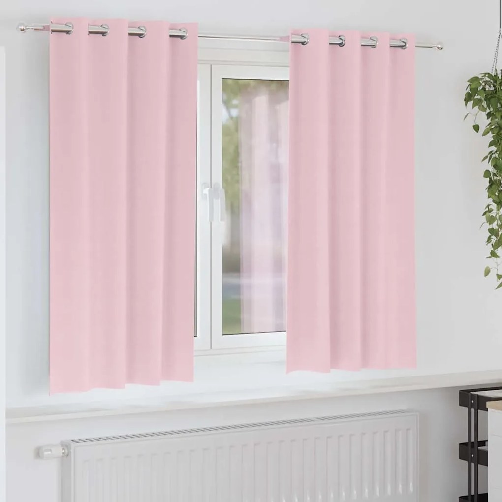 vidaXL Κουρτίνες 2 pcs Μωρουδίστικο Ροζ 175 x 140 εκ. Πολυεστέρας