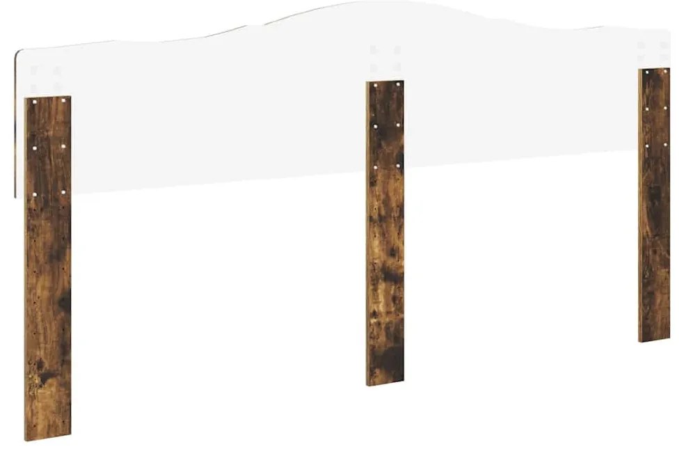 vidaXL Κεφαλάρι με κεφαλάρι Καπνιστό Δρύς 180 cm Επεξεργασμένο ξύλο