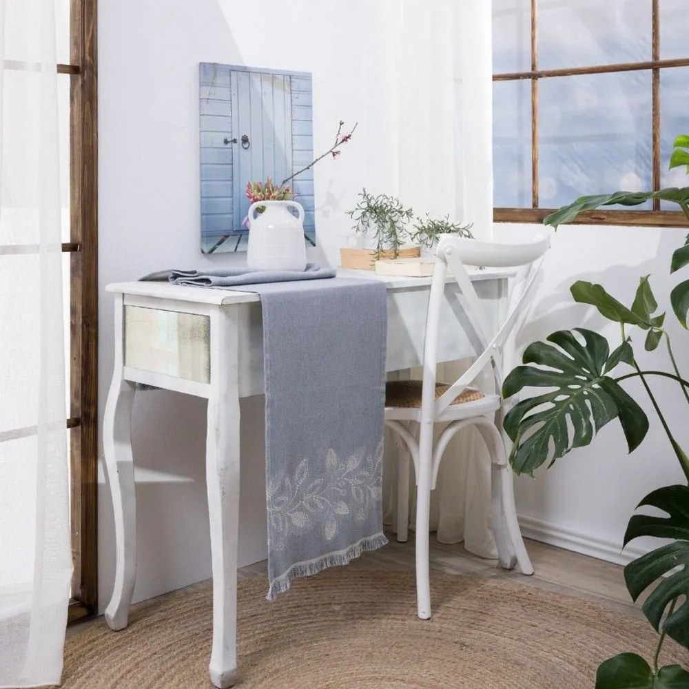 Τραβέρσα Padova 05 Blue Teoran 45X180 Βαμβάκι-Πολυέστερ