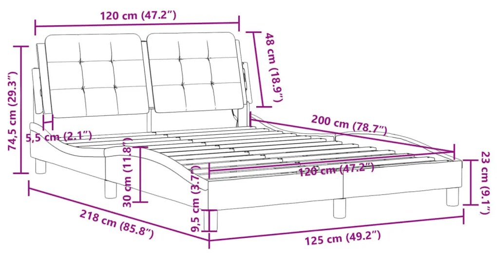 ΠΛΑΙΣΙΟ ΚΡΕΒΑΤΙΟΥ ΜΕ ΚΕΦΑΛΑΡΙ ΓΚΡΙ 120X200 ΕΚ. ΣΥΝΘΕΤΙΚΟ ΔΕΡΜΑ 3208173