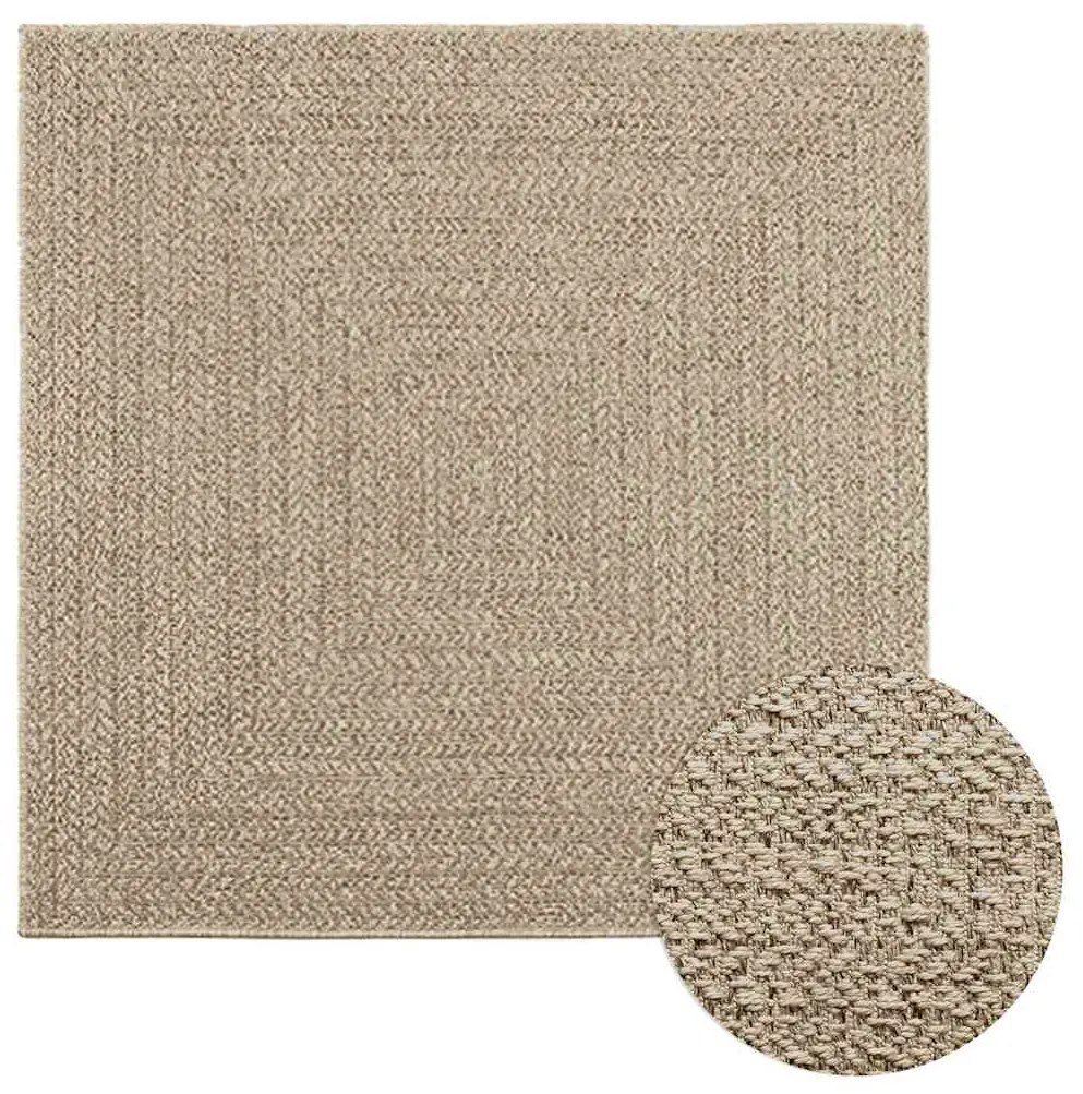 Χαλί ZIZUR Μπεζ Όψη Γιούτας Εσωτ. & Εξωτ. Χώρου 120x120 εκ.