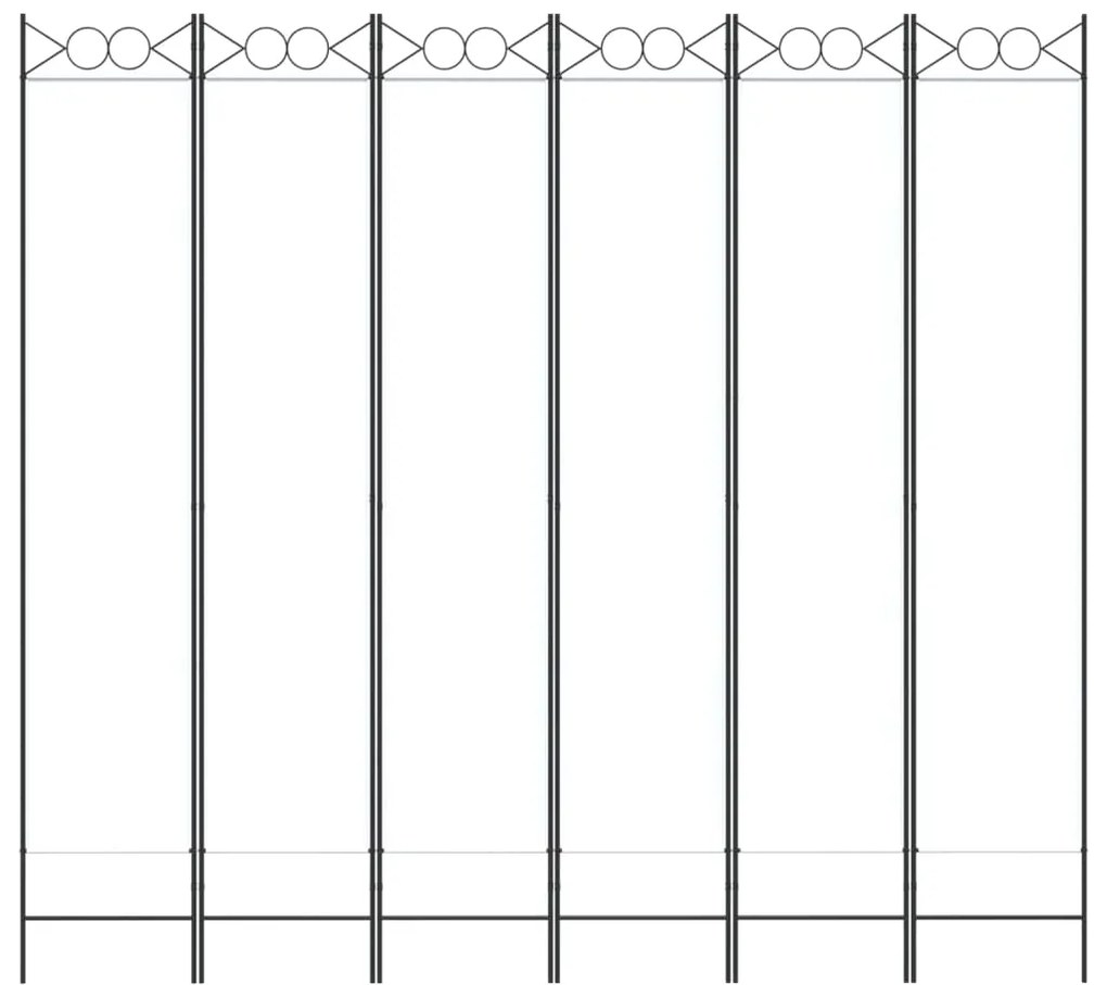 vidaXL Διαχωριστικό Δωματίου με 6 Πάνελ Λευκό 240x220 εκ. από Ύφασμα