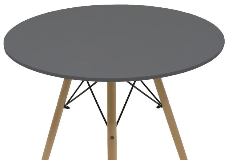 Σετ Τραπεζαρίας Ezra-Julita σετ 5τεμ pp-mdf σε μαύρη-φυσική απόχρωση Φ80x73εκ 80x80x73 εκ.