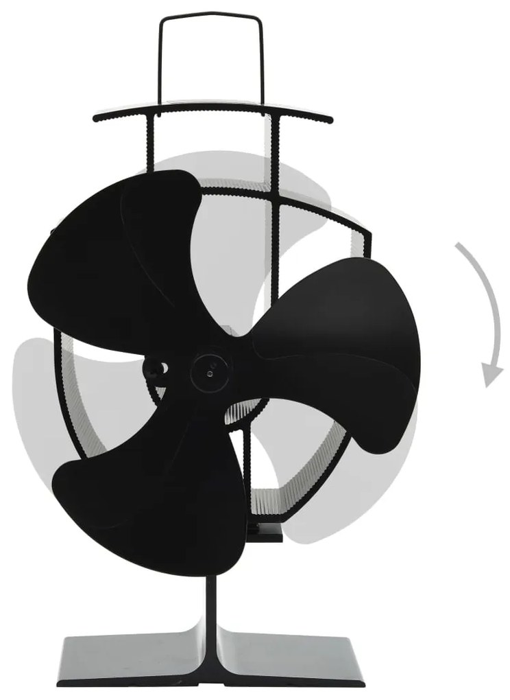 vidaXL Αερόθερμο Σόμπας Μαύρο με 3 Πτερύγια