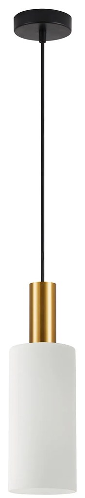 SE21-GM-4-GL3 ADEPT TUBE Gold Matt Pendant White Glass+
