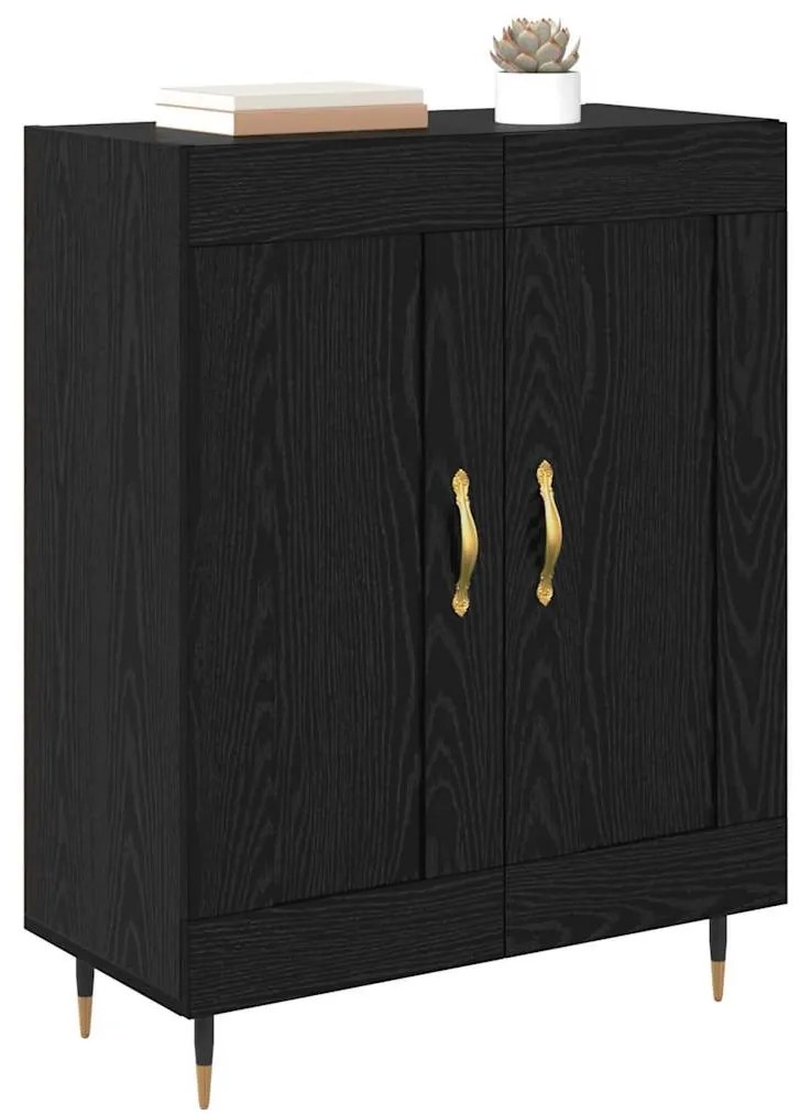 vidaXL Πλαϊνό γραφείο Μαύρη Οξυά 69,5 x 34 x 90 εκ. Επεξεργασμένο ξύλο