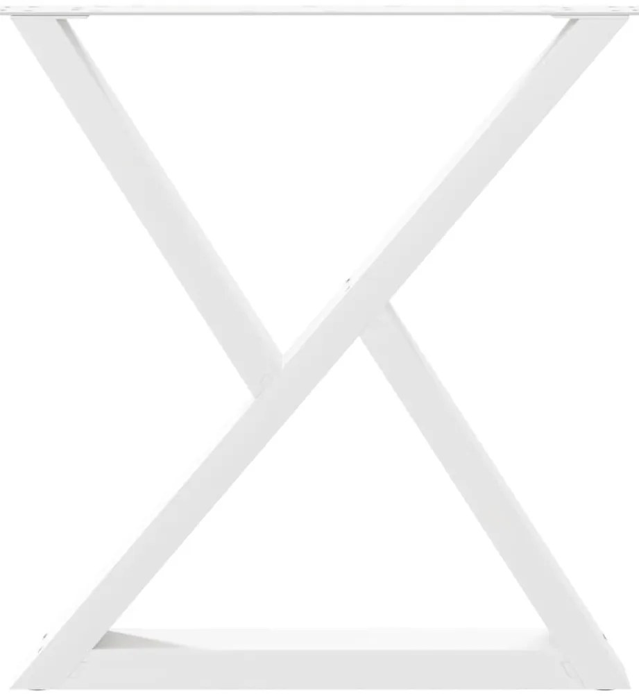 vidaXL Πόδια Τραπεζαρίας 2 τεμ. Λευκά 70x(72-73,3) εκ. Ατσάλι