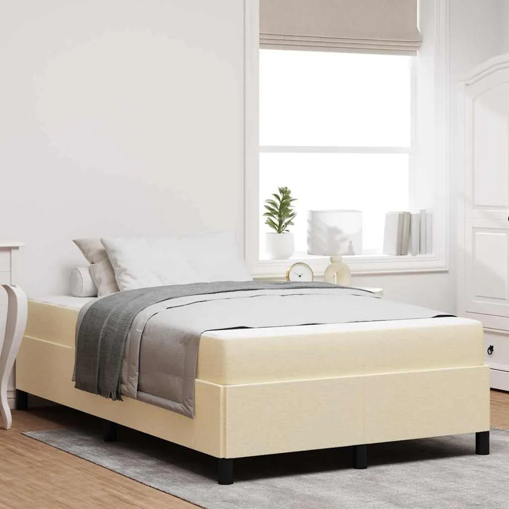 vidaXL Κρεβάτι με ελατήρια Κρέμα και Μαύρο 120 x 200 cm
