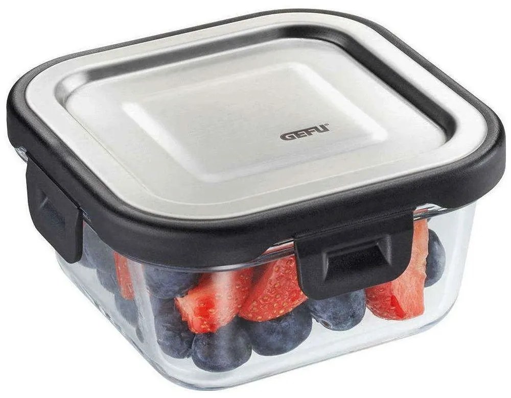 Δοχείο Φαγητού Τετράγωνο Milo GEFU-12755 300ml 11,7x11,7x5,9cm Clear-Silver Gefu Glass