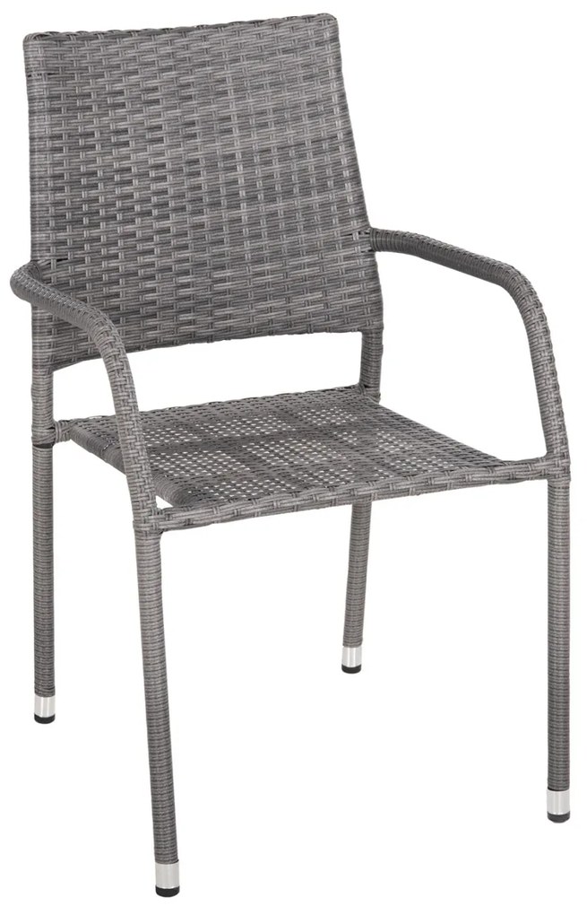 Καρέκλα - Πολυθρόνα MORNER C6074.02 Μεταλλική με Γκρί Rattan 55x58x87Υ εκ. 55x58x87 εκ.